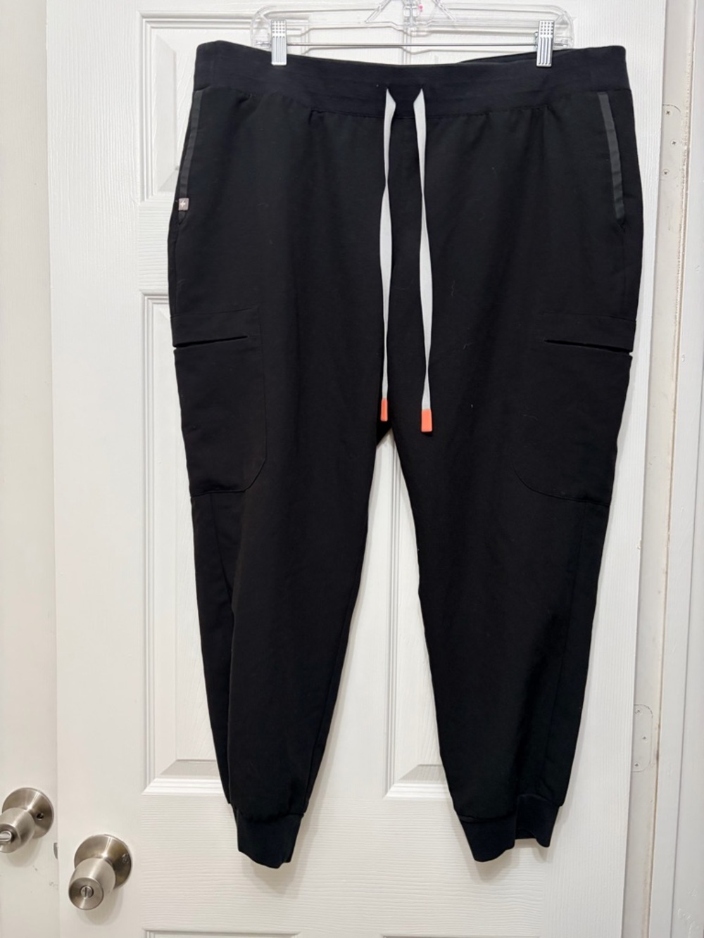 Figs Men's Black Jogger Pants with Contrast Drawcord Tips